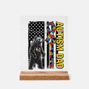 Autism Dad Bear Flag Awareness Shirt Design_1 Acrylic Sign