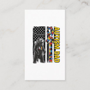 Autism Dad Bear Flag Awareness Shirt Design_1 Business Card