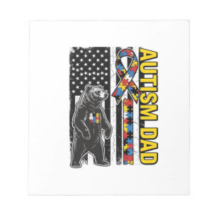 Autism Dad Bear Flag Awareness Shirt Design_1 Notepad
