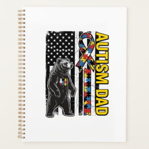 Autism Dad Bear Flag Awareness Shirt Design_1 Planner