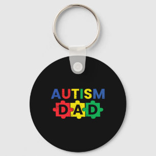 Autism Dad Fathering Autism Support Awareness Mont Key Ring