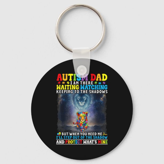 Autism Dad Lion Protector Support Love Autistic So Key Ring (Front)