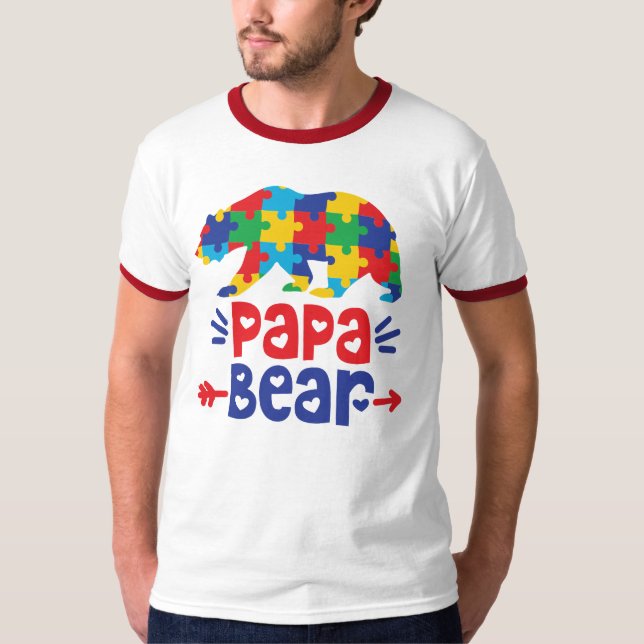 Autism Dad -  Men's Basic Ringer T-Shirt (Front)