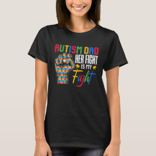 Autism Dad Puzzle Fist Autism Awareness Family Mat T-Shirt