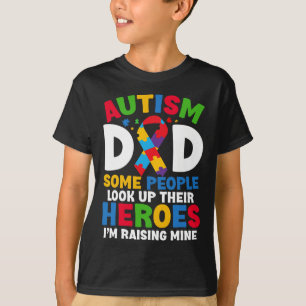 Autism Dad Puzzle Ribbon Proud Son Hero Autism Awa T-Shirt