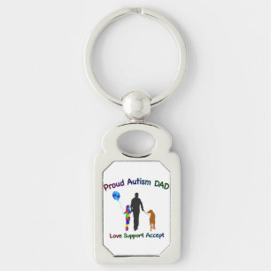 Autism Dad with Dog Key Ring
