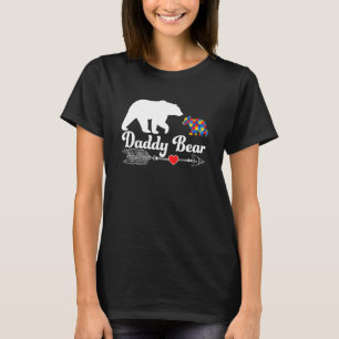 Autism Daddy Bear Autistic Awareness Daddy Support T-Shirt