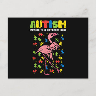 Autism Dancing Different Beat Flamingo Cute Postcard