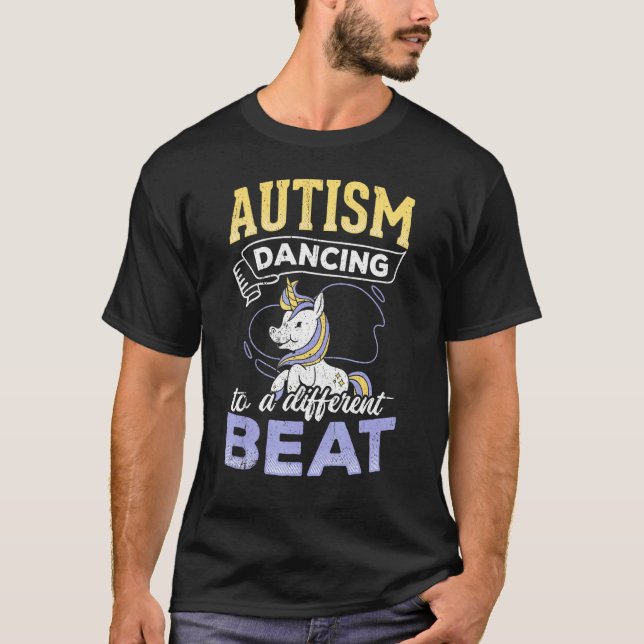 Autism Dancing To A Different Beat - Dancing Unico T-Shirt (Front)