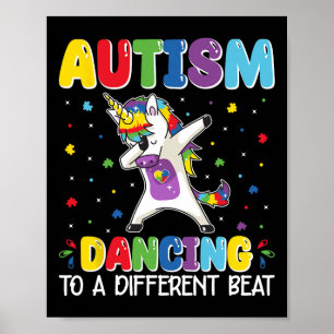 Autism Dancing To A Different Beat Dubbing Unicorn Poster