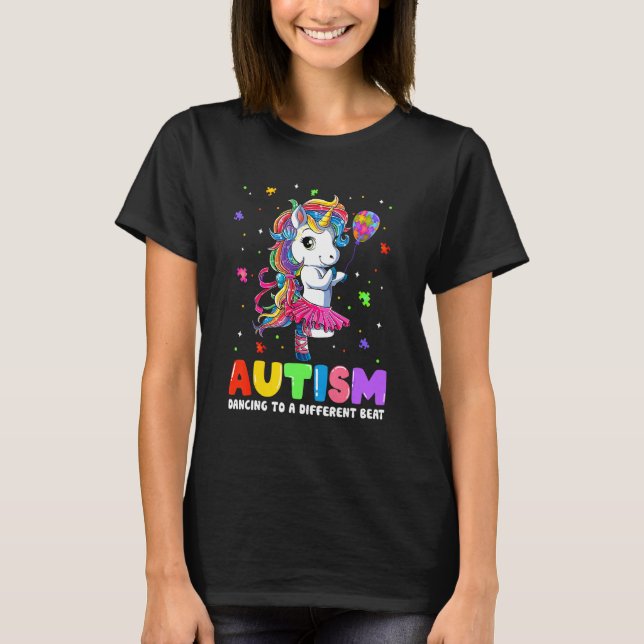 Autism Dancing To Be A Different Beat Ballet Dance T-Shirt (Front)
