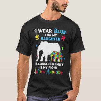 Autism Daughter Mum Dad , Fun Puzzle Autistic Elep T-Shirt