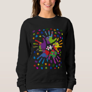 Autism Day Hands Colors Autism Awareness for Men W Sweatshirt