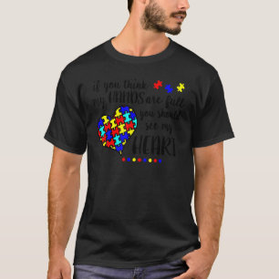 Autism Daycolorful Love Different Puzzle Piece Hea T-Shirt
