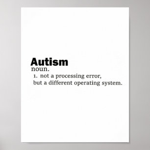 Autism Definition It's Not A Disability A Differen Poster