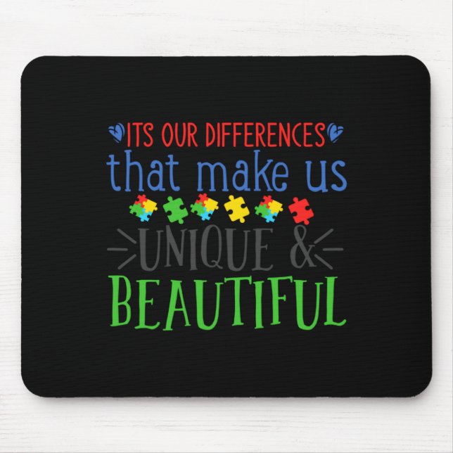 Autism Differences Autism Awareness Autism Speaks  Mouse Pad (Front)