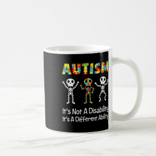 Autism Different Ability Skull Skeleton Neurodiver Coffee Mug