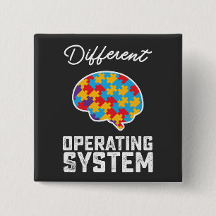 Autism Different Operating System Neurodiversity 15 Cm Square Badge