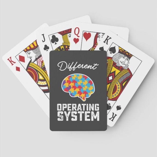 Autism Different Operating System Neurodiversity Playing Cards (Back)