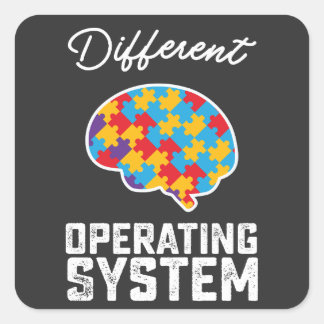 Autism Different Operating System Neurodiversity Square Sticker