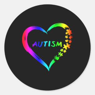 Autism Disabilities Awareness Month Support Classic Round Sticker