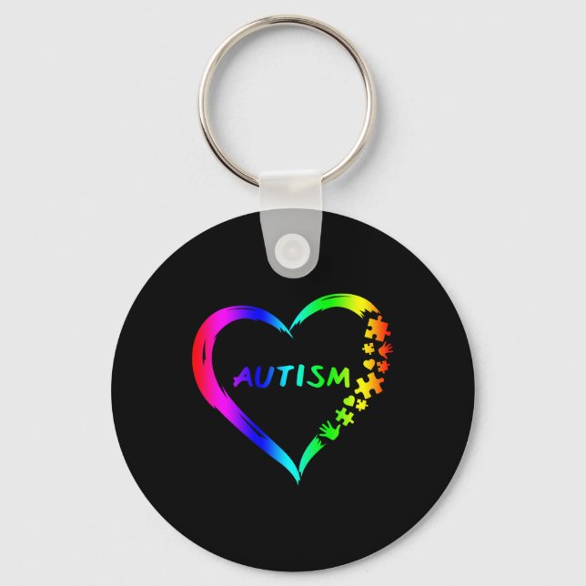 Autism Disabilities Awareness Month Support  Key Ring (Front)