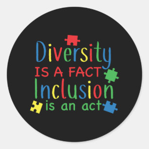 Autism Diversity Puzzle Print Classic Round Sticker