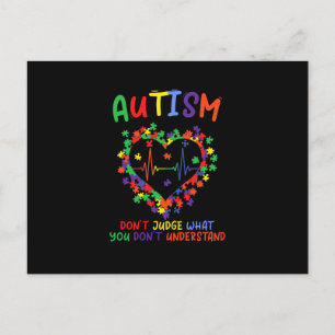 Autism Dont Judge What You Dont Understand Announcement Postcard