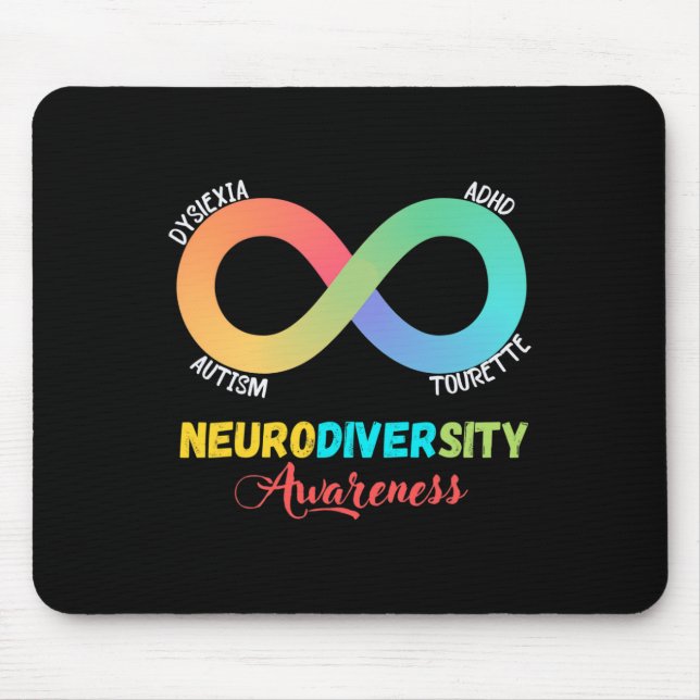 Autism Dyslexia Tourette Neurodiversity Awareness  Mouse Pad (Front)