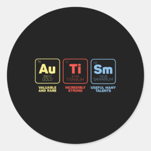 Autism Elements Awareness Month Autistic Kids Boys Classic Round Sticker