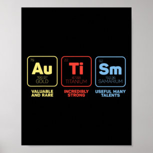 Autism Elements Awareness Month Autistic Kids Boys Poster