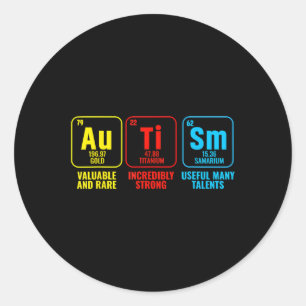 Autism Elements Periodic Table Awareness Asd  Classic Round Sticker