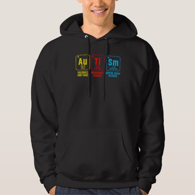 Autism Elements Periodic Table Awareness ASD Men W Hoodie (Front)