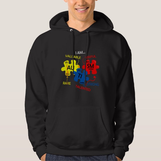 Autism Elements Periodic Table Awareness Asd Men W Hoodie (Front)