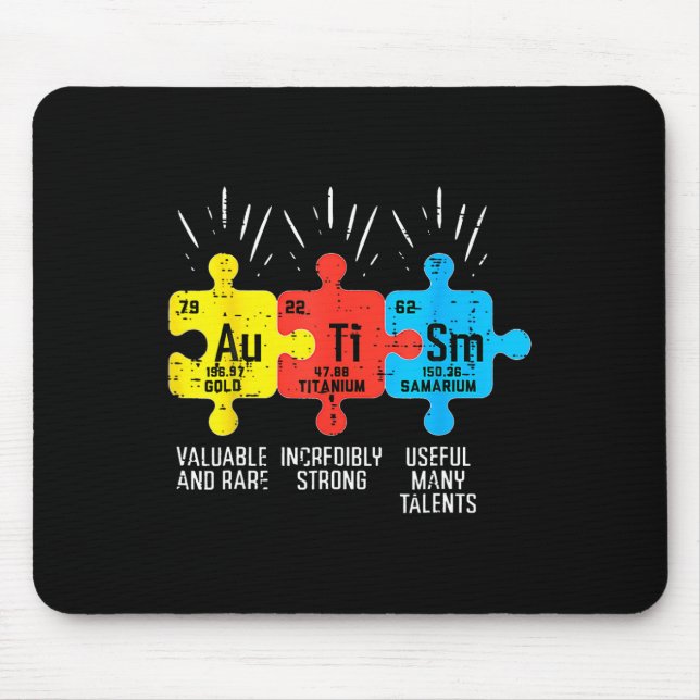 Autism Elements Periodic Table Awareness Asd Men W Mouse Pad (Front)
