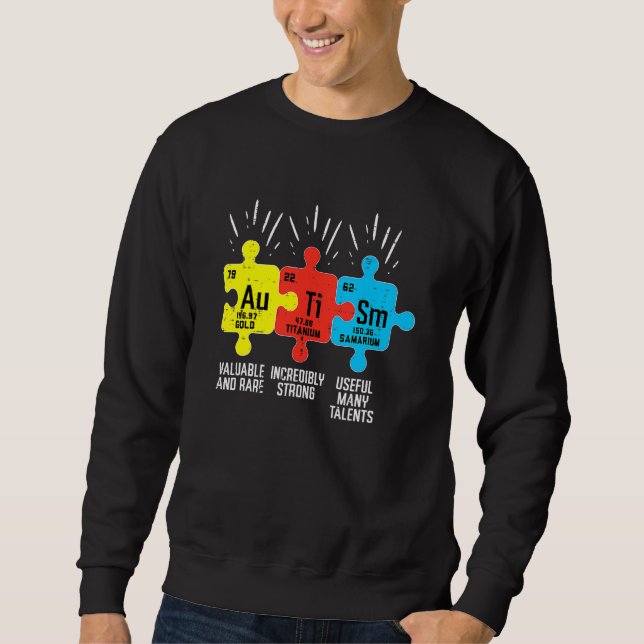 Autism Elements Periodic Table Awareness Asd Men W Sweatshirt (Front)