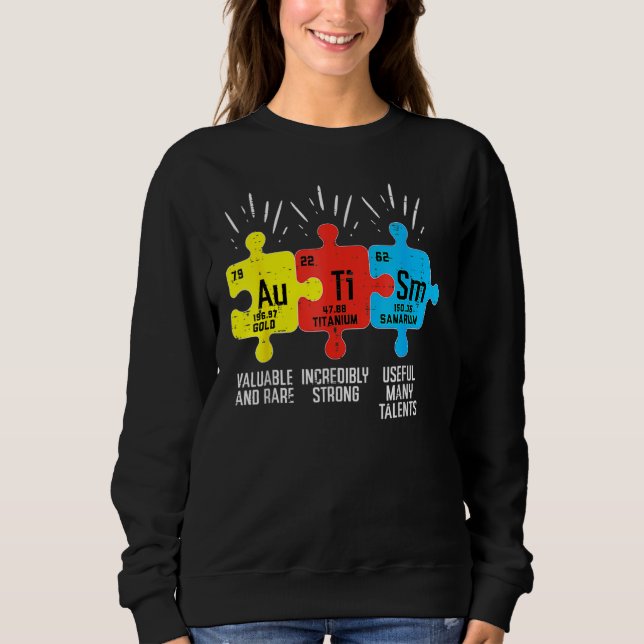 Autism Elements Periodic Table Awareness Asd Men W Sweatshirt (Front)