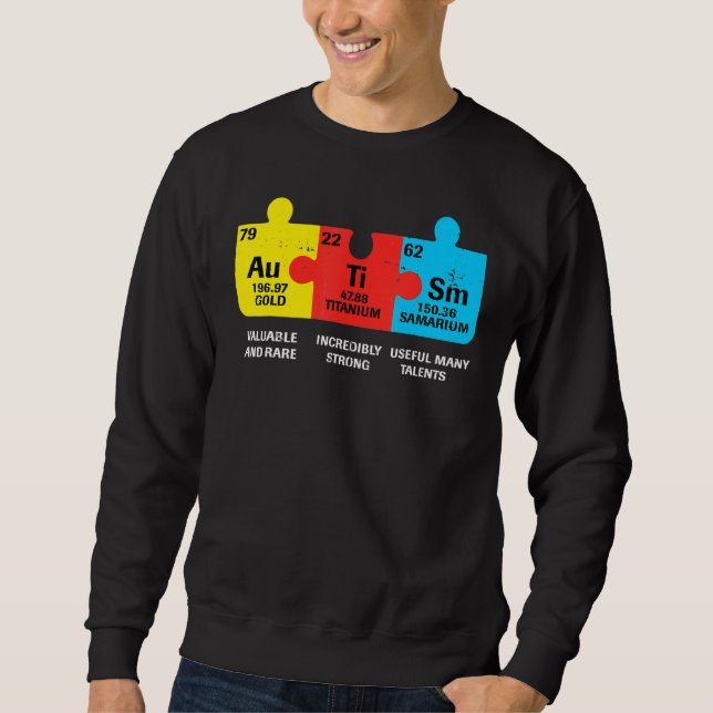 Autism Elements Periodic Table Awareness ASD Men W Sweatshirt (Front)