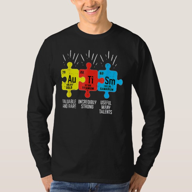Autism Elements Periodic Table Awareness Asd Men W T-Shirt (Front)