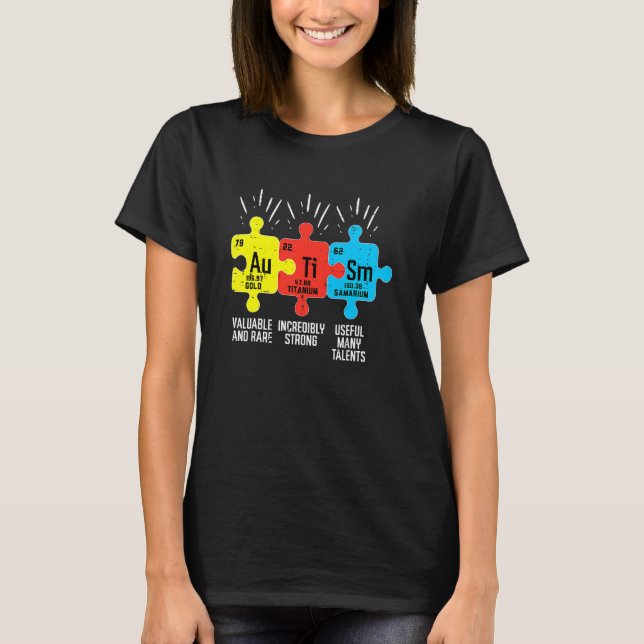 Autism Elements Periodic Table Awareness Asd Men W T-Shirt (Front)