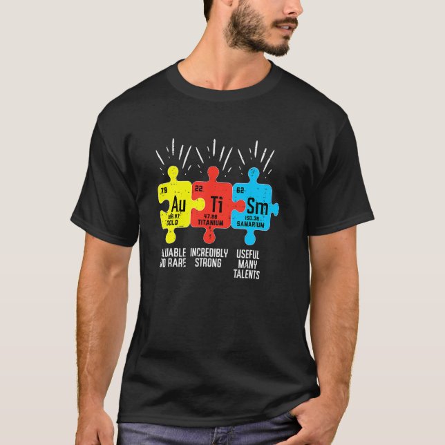 Autism Elements Periodic Table Awareness Asd Men W T-Shirt (Front)