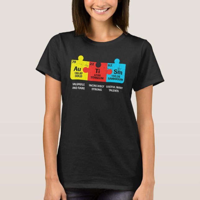 Autism Elements Periodic Table Awareness ASD Men W T-Shirt (Front)