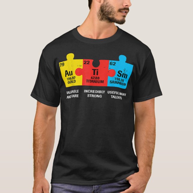 Autism Elements Periodic Table Awareness ASD Men W T-Shirt (Front)