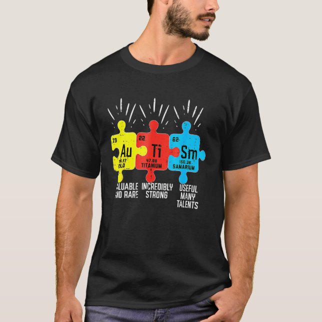 Autism Elements Periodic Table  Awareness Asd Supp T-Shirt (Front)