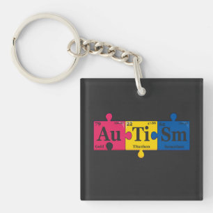 Autism Elements Periodic Table Awareness Chemistry Key Ring