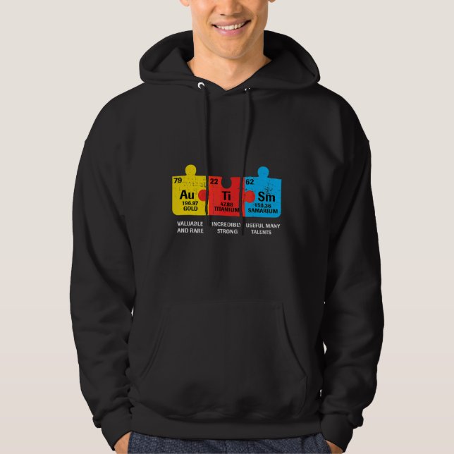 Autism Elements Periodic Table Awareness Style Hoodie (Front)