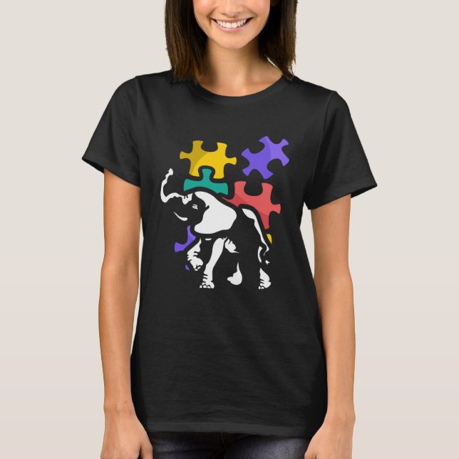 Autism elephant autiste support ASD T-Shirt (Front)