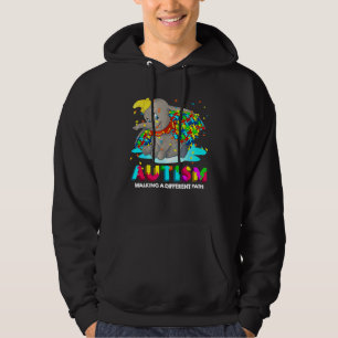 Autism Elephant Dumbo Walking A Different Path Aut Hoodie