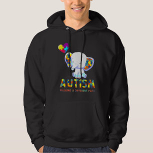 Autism Elephant Walking A Different Path For Kids Hoodie