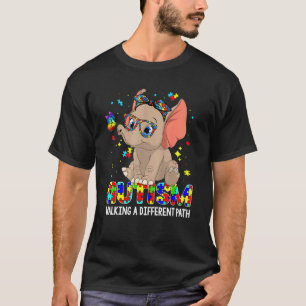 Autism Elephant Walking A Different Path For Kids T-Shirt